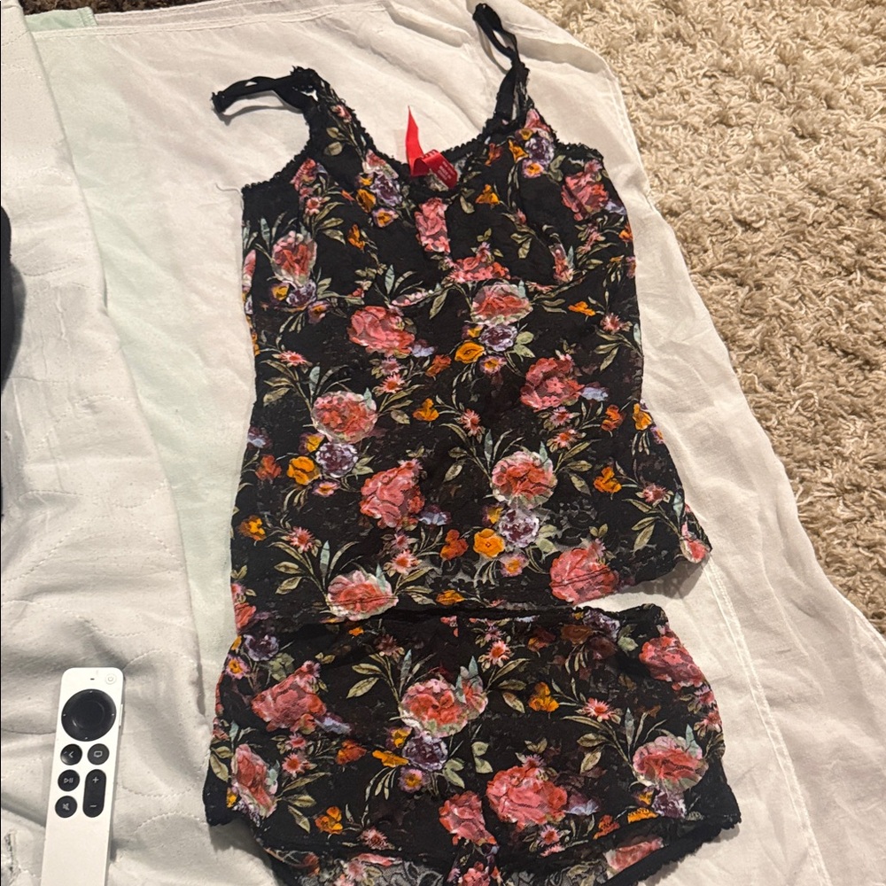 Ruby Ribbon Floral Women's camisole and panties